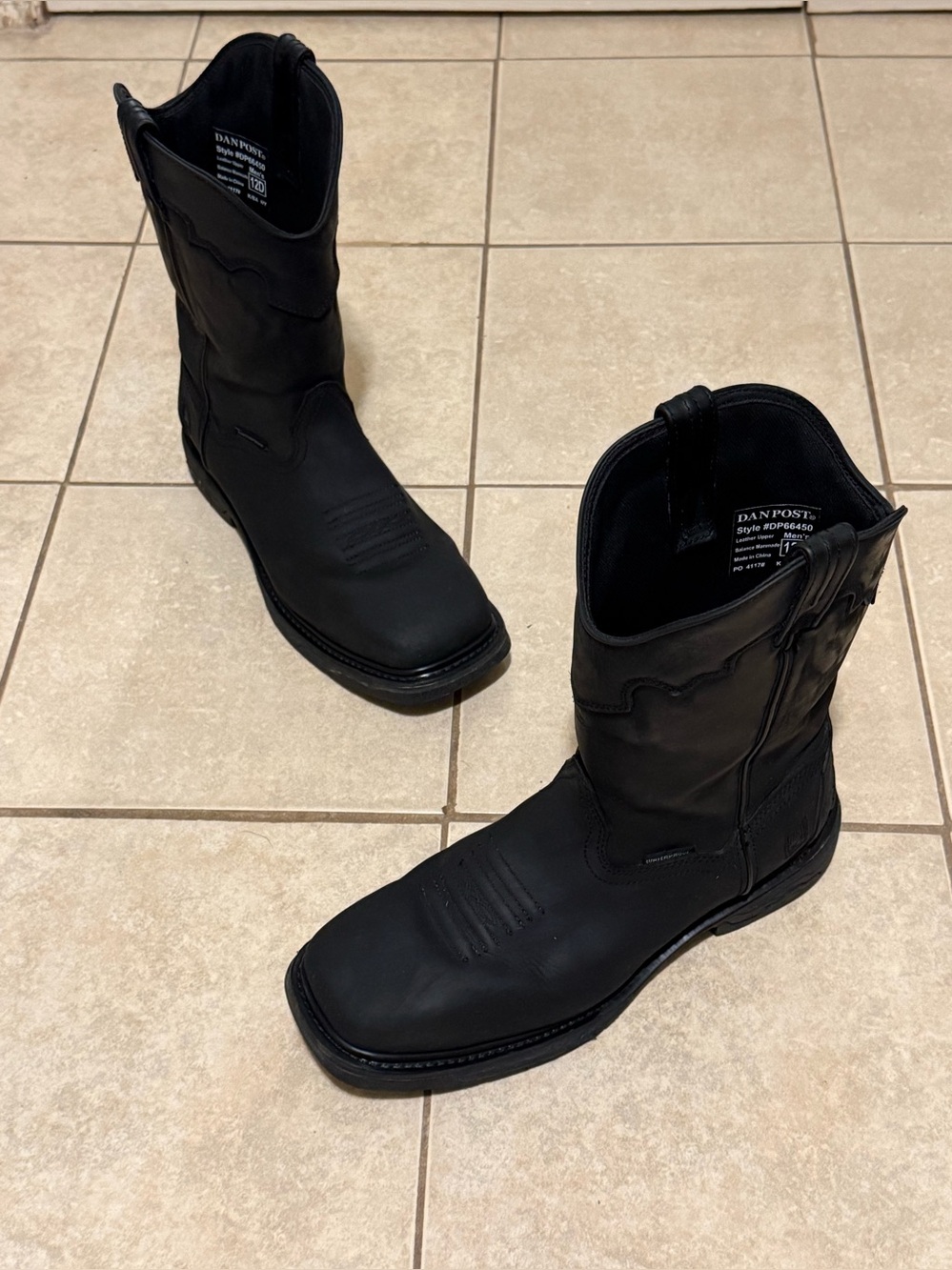 DAN POST MEN'S BLACK BLAYDE WATERPROOF WORK BOOTS DP66450 Size12D Soft Toe